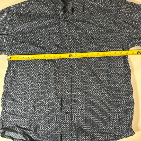 Panhandle Slim Western Shirt Mens Large Blue Geometric Floral Pearl Snap Cotton - Picture 6 of 7